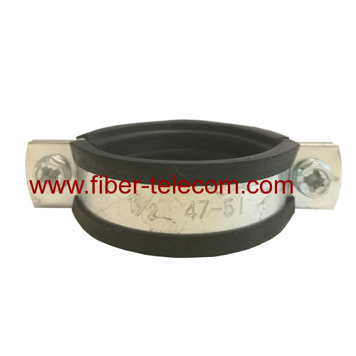 Flexible rubber wall mount pipe clamp fitting