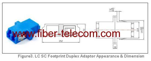 LC Metal housing duplex fiber optic adaptor