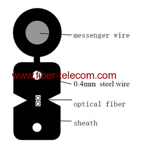 GJYXCH-2B6 FTTH Drop Cable 2 Core Fig.8 with 0.4mm Steel Wire Strength Member